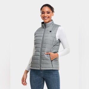 Ororo Classic Heated Vest Gray Size L| Lightweight Winter Puffer w/ 3 Heat Zones